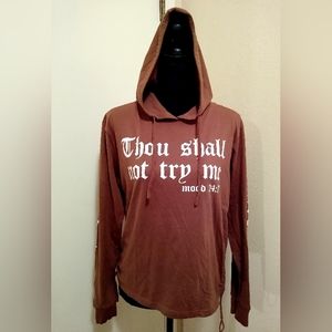 ON FIRE Thou Shall Not Try Me Mood 24:7 Longsleeve Hoodie - Size Large
